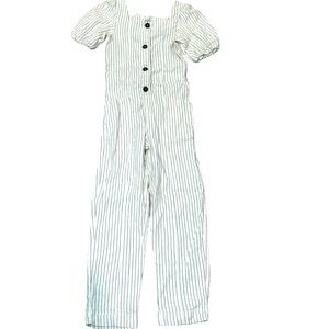 Zara striped linen jumpsuit